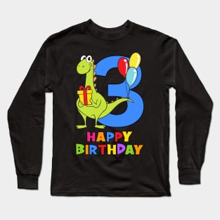 3rd Birthday Party 3 Year Old Three Years Long Sleeve T-Shirt